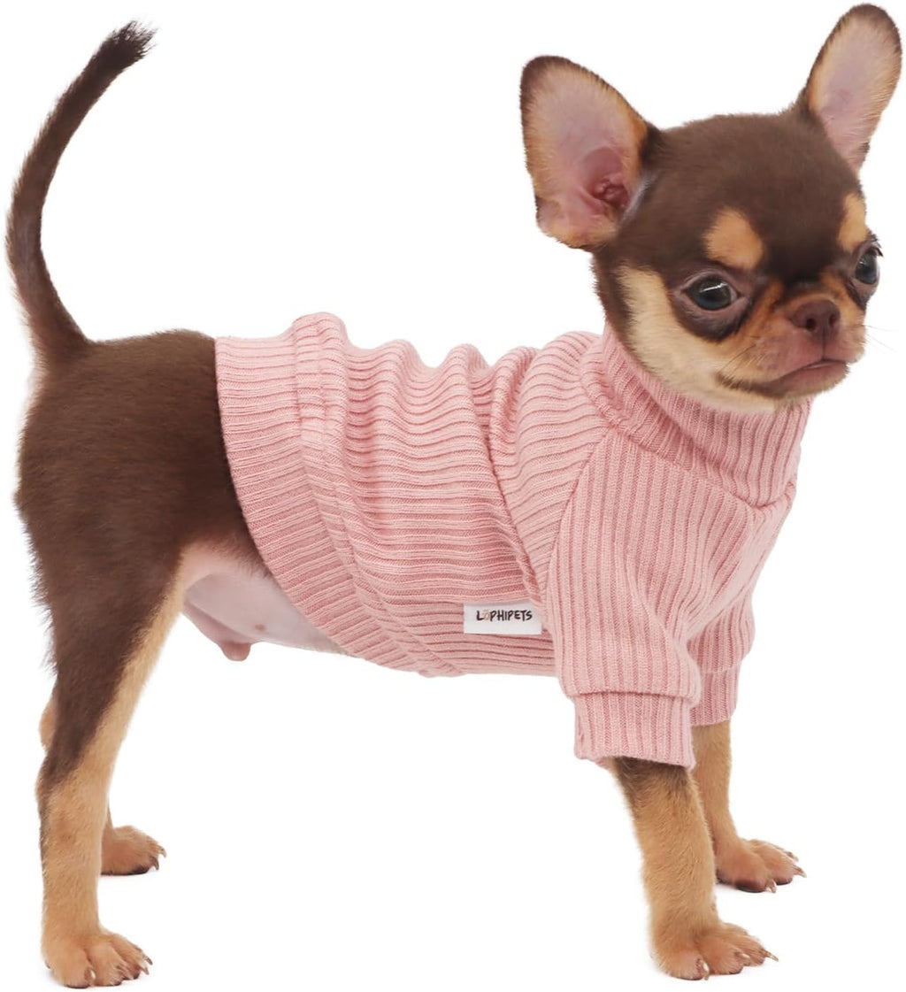 LOPHIPETS Small Dog Turtleneck Sweater for Teacup Chihuahua Yorkie Puppy Cat Clothes - Bright Light Pink, XS, 50% Rayon/30% Nylon/20% Polyester - Image 12