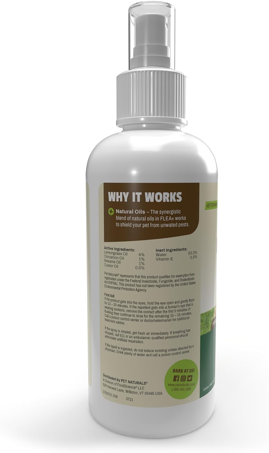 Pet Naturals natural oil flea and tick prevention spray for dogs and cats clear packaging