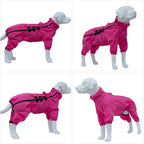 Lovelonglong Waterproof Dog Raincoat - 4-Leg Full Body Dog Rain Suit with Reflective Strips & Leash Opening, Outdoor Dog Jacket for Rainy Weather - Image 14