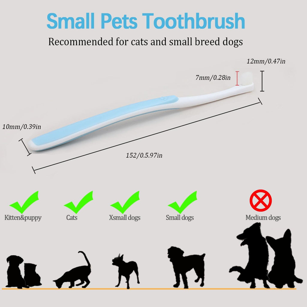 JGocot soft nano bristle cat toothbrush for sensitive gums showing four count variety pack