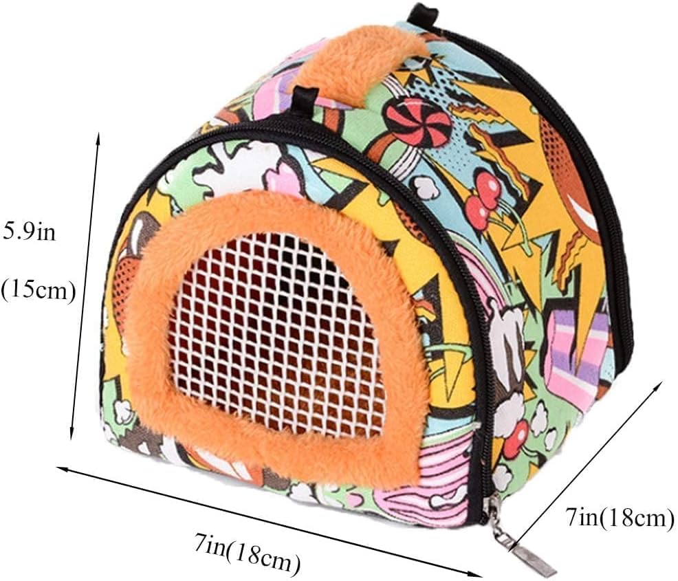 Hamiledyi Hamster Carrier Bag Gerbil Outgoing Travel Pouch Sugar Glider Breathable Carrying Strap with Zipper Suitable for Rat Hamster Mice - Image 2