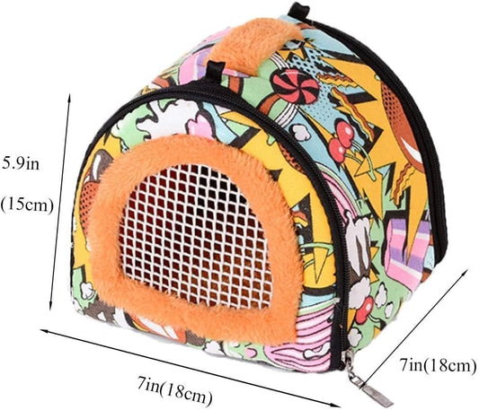 Hamiledyi Hamster Carrier Bag Gerbil Outgoing Travel Pouch Sugar Glider Breathable Carrying Strap with Zipper Suitable for Rat Hamster Mice - Image 2