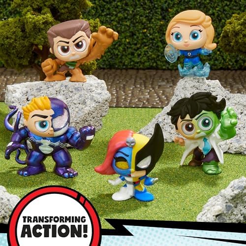Handheld view demonstrating the compact 1.5 inch scale of a Captain America miniature figure from Series 2.