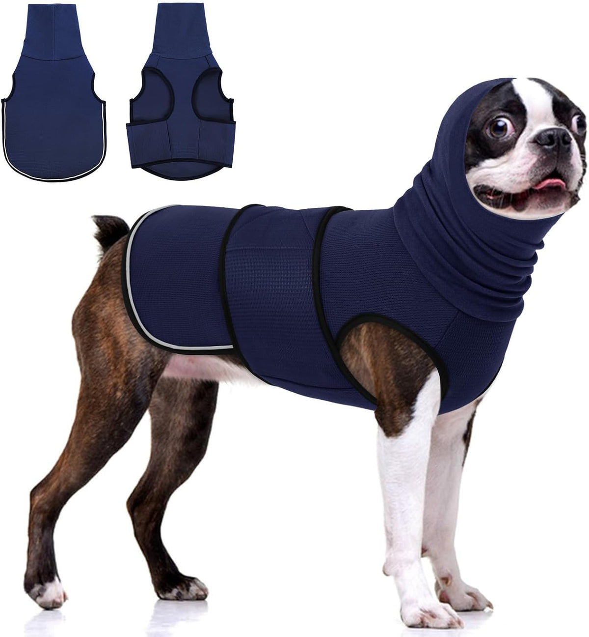 KOESON army green dog calming hoodie vest for small pets