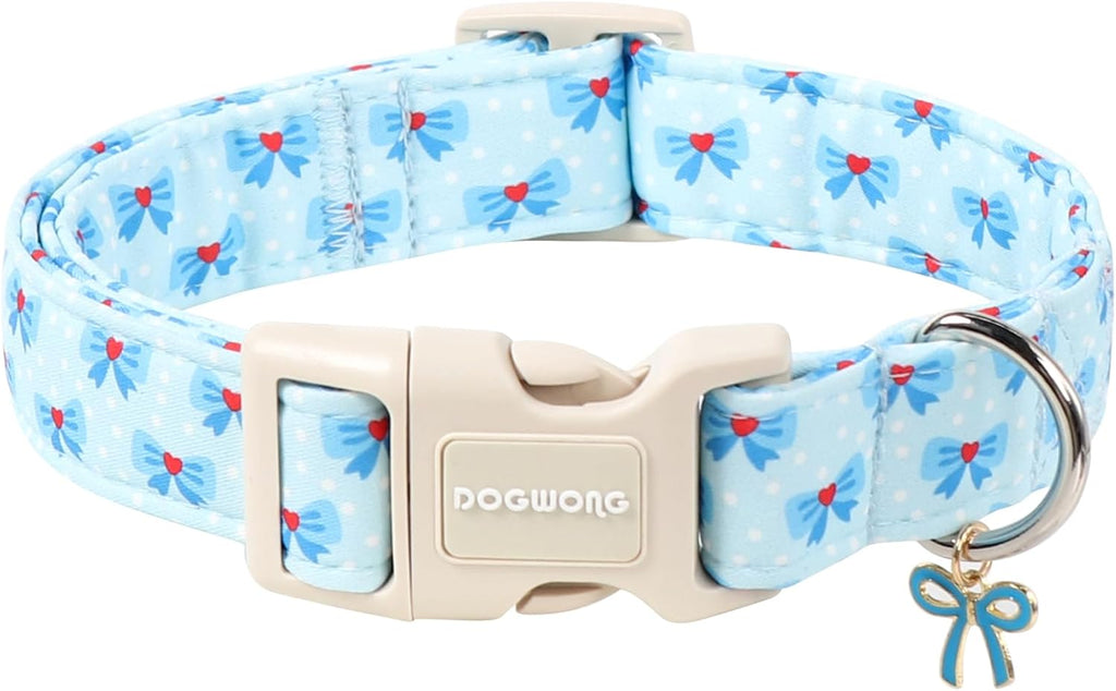 DOGWONG Cute Bowtie Printed Collar for Small Medium Large Dogs - Pink Dog Collar for Girl Female Dogs,S - Image 9
