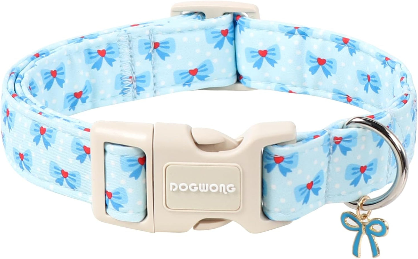 DOGWONG Cute Bowtie Printed Collar for Small Medium Large Dogs - Pink Dog Collar for Girl Female Dogs,S - Image 9