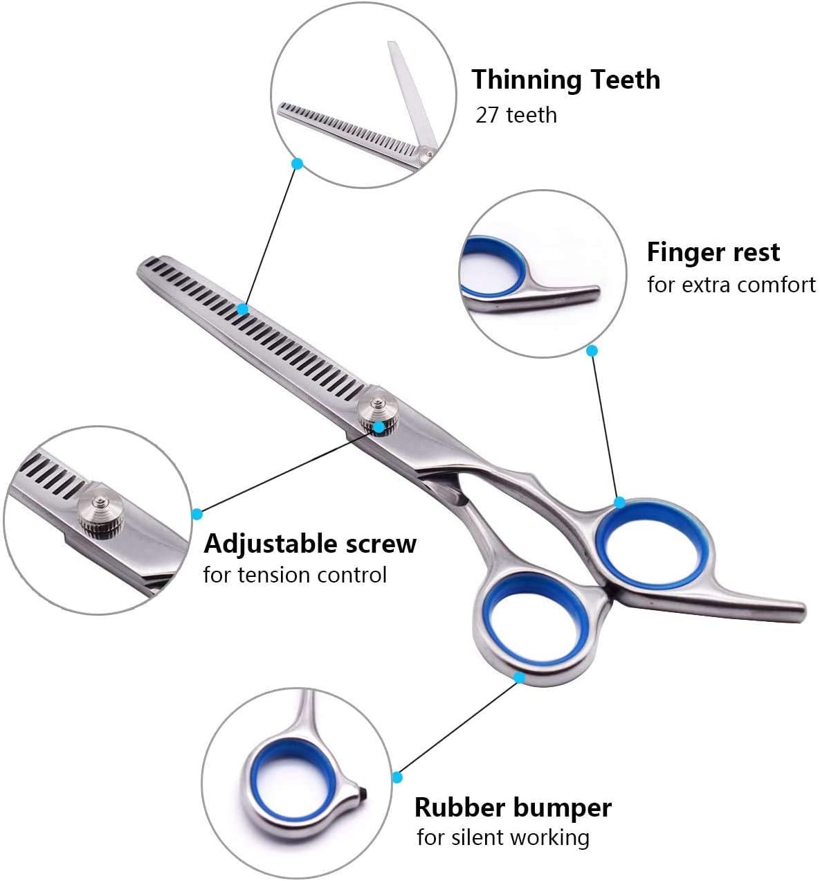 Maxshop heavy duty stainless steel dog shears showing safety rounded ends