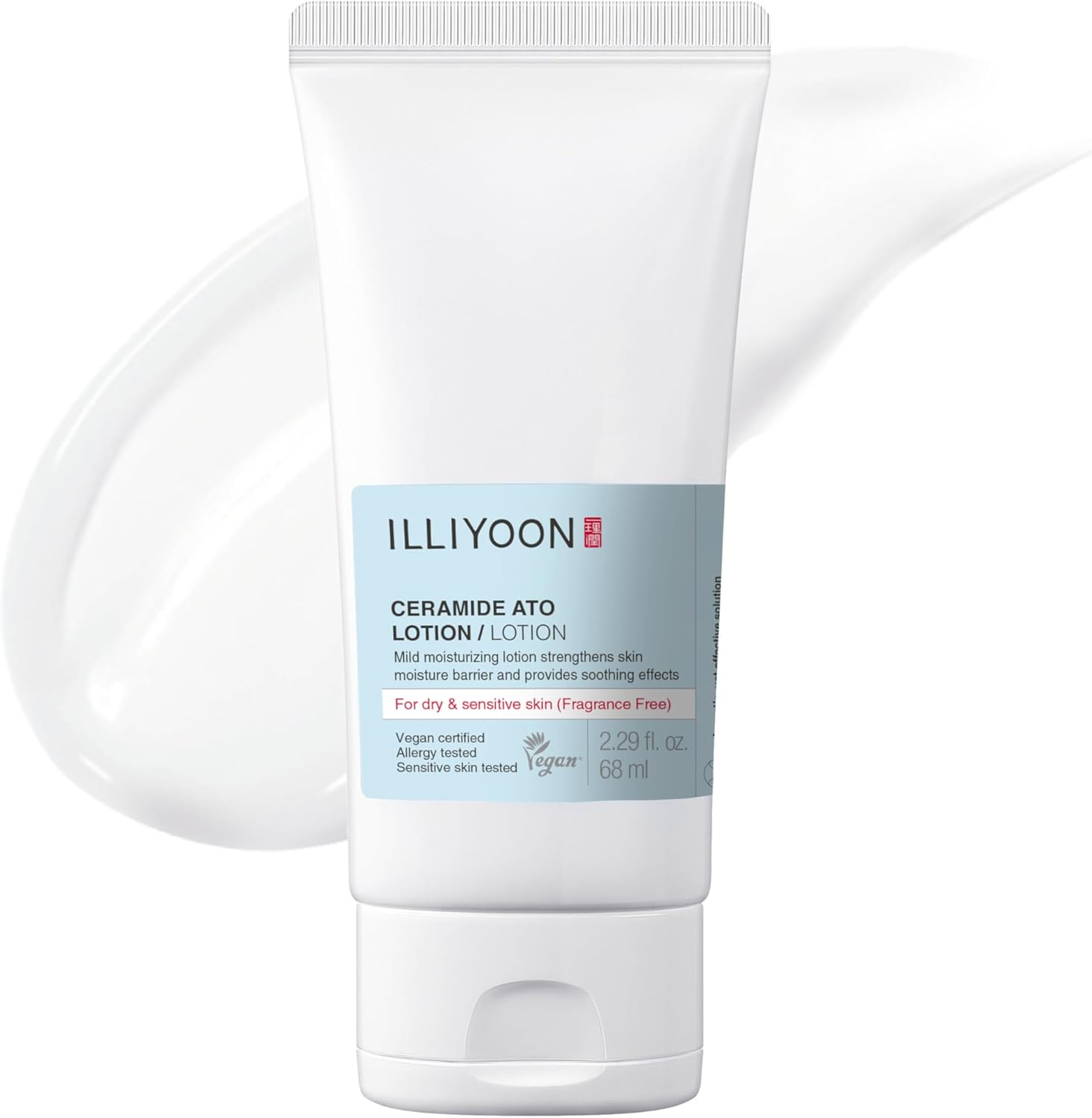 Illiyoon Ceramide Ato Lotion front view bottle of Korean skincare moisturizer for sensitive skin barrier repair