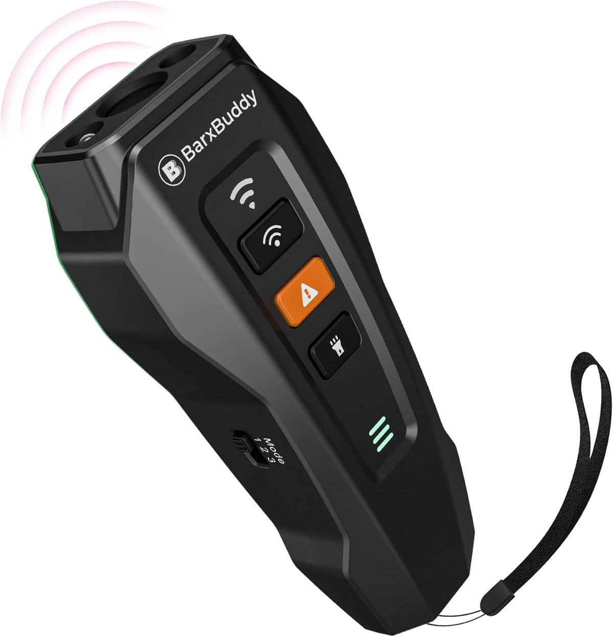 BarxBuddy 2nd Gen black ultrasonic dog bark deterrent front view