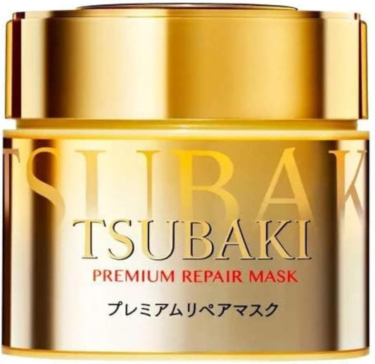 Tsubaki Premium Repair Hair Mask 180g front view golden jar