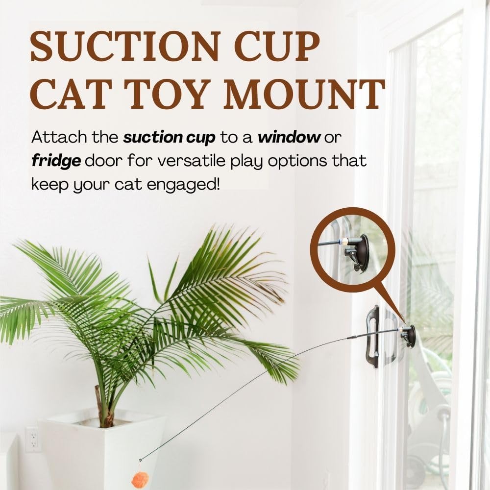 18-Piece Interactive Cat Toys for Indoor Cats, Cat Stuff Heavy Duty Self-Holding Floor Base & Suction Cup - Durable Feather Wand Bird Simulation Self Play Kitten Toys for Bored Adult Cats Juguete Gato - Image 9