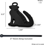 Swaggly funny dog shaped waste bag dispenser showing the velcro strap attachment