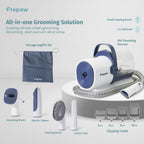 Simple Way pet grooming vacuum showing the large 2.5 Litre dust cup capacity.