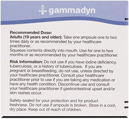 Side profile of Unda Gammadyn Mn-Co 30 ampoules box