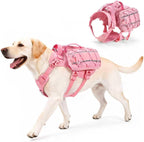 Large Dog Harness Backpack, No Pull Adjustable Dog Vest with Handle & Leash Ring, Lightweight Dog Backpack with Side Pockets for Walking, Training & Day Hikes, Orange, L - Image 10