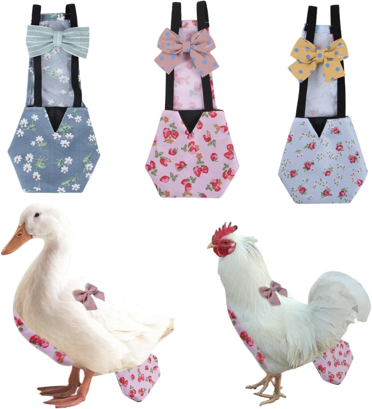 Close up of snap button closure on washable chicken diaper