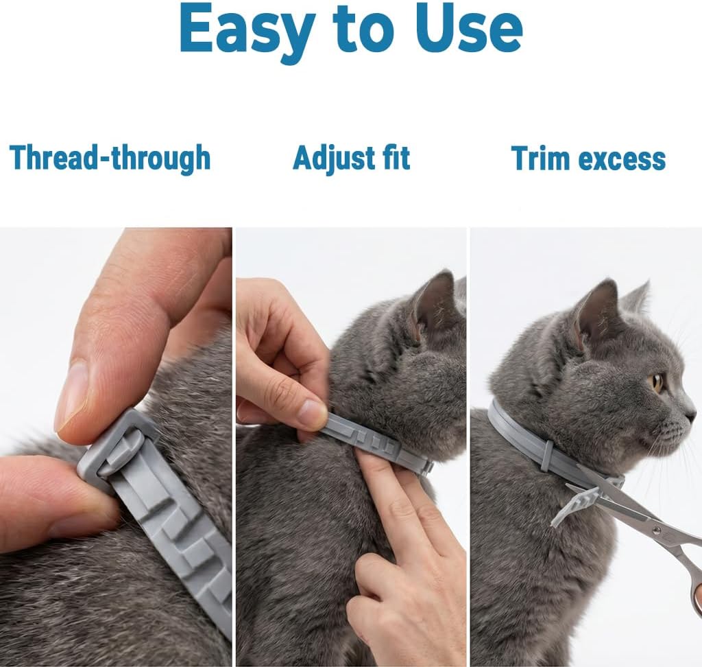 Two pack flea and tick collar set for feline health