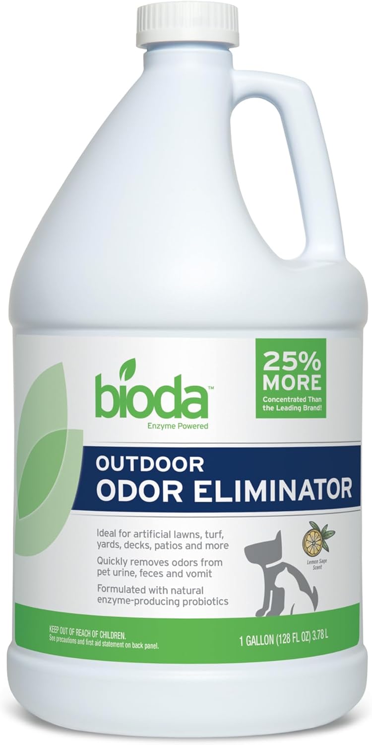 Packaging display of the authentic USA imported Bioda probiotic outdoor turf cleaner available in India.