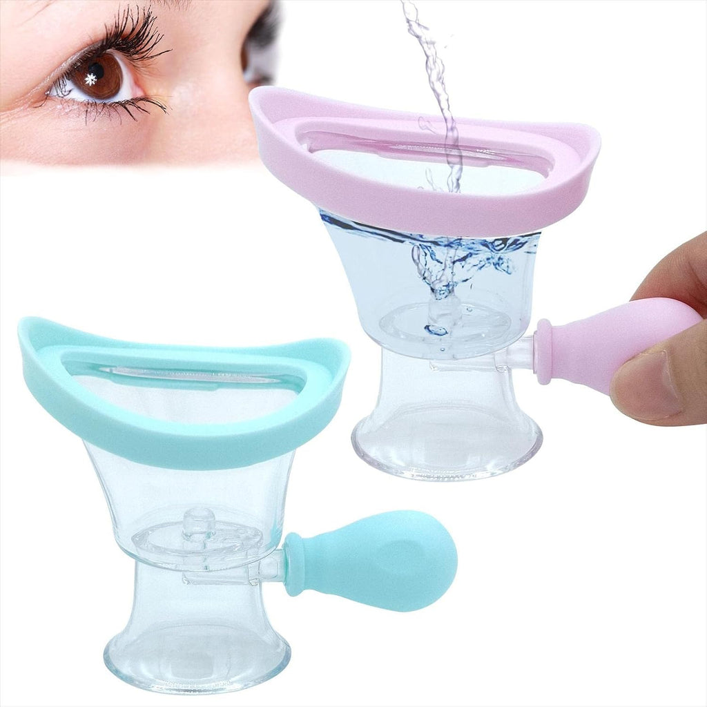 Generic Eye Wash Cup front view showing blue silicone bulb and clear rim