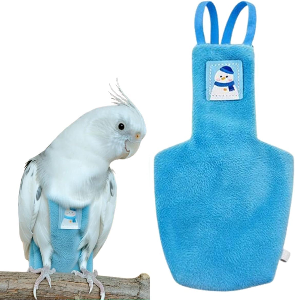 Warm Bird Diaper, Cute Pet Bird Diaper, Parrot Nappy Reusable Flight Suit with Waterproof Inner Birds Diapers for Parakeet Cockatiel Quaker Budgie Caique (Blue,XXS) - Image 11