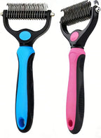 Double-Sided Dematting & Deshedding Comb for Dogs & Cats, Stainless Steel Undercoat Rake Pet Grooming Brush, Gentle Shedding Tool for Long Haired & Thick Coated Pets(Blue) - Image 4