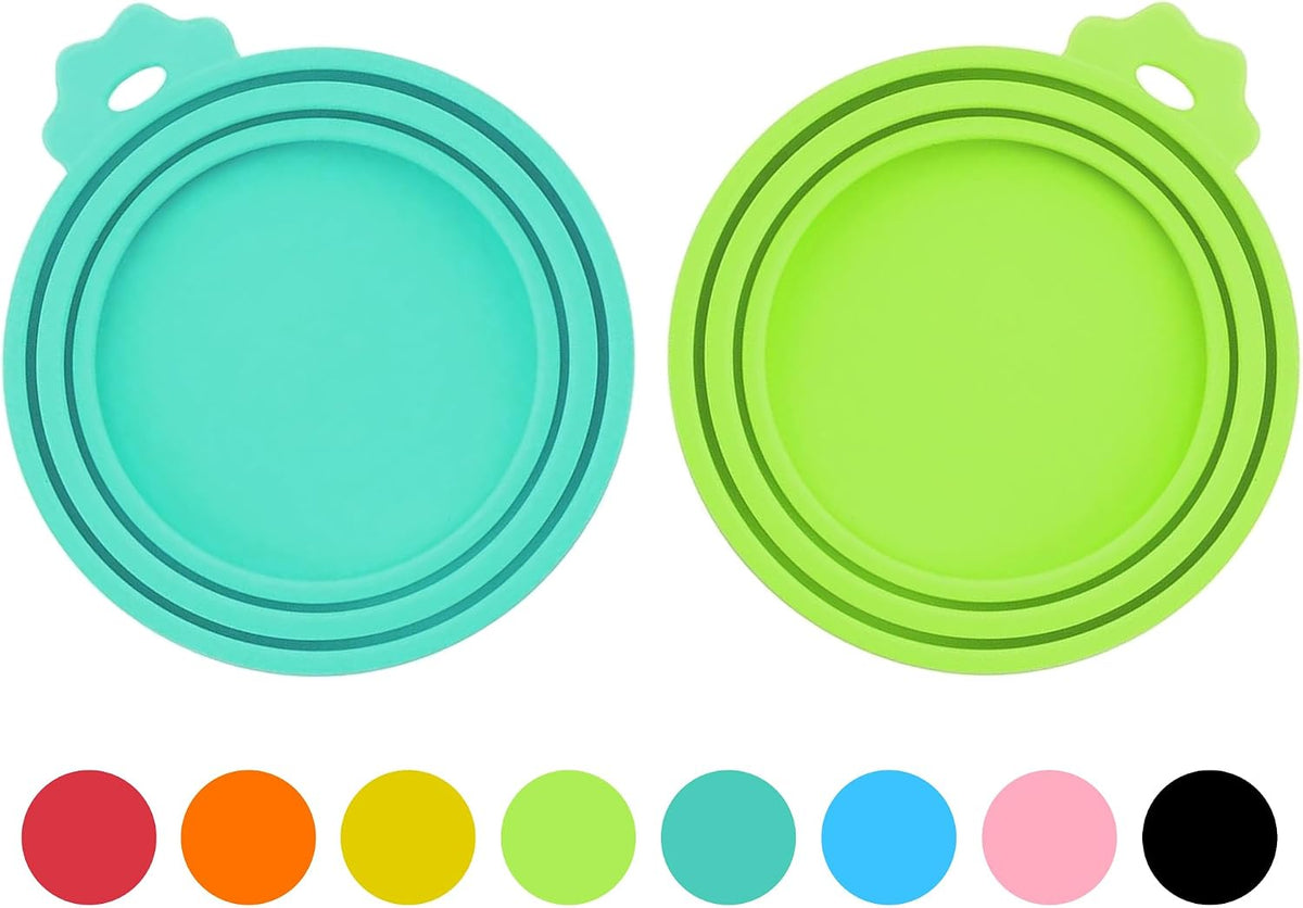 2 Pack Pet Food Can Covers, Silicone Universal Can Lids for Dog & Cat Food, BPA Free, One Fit Most Standard Size Food Cans Green/Blue - Image 13
