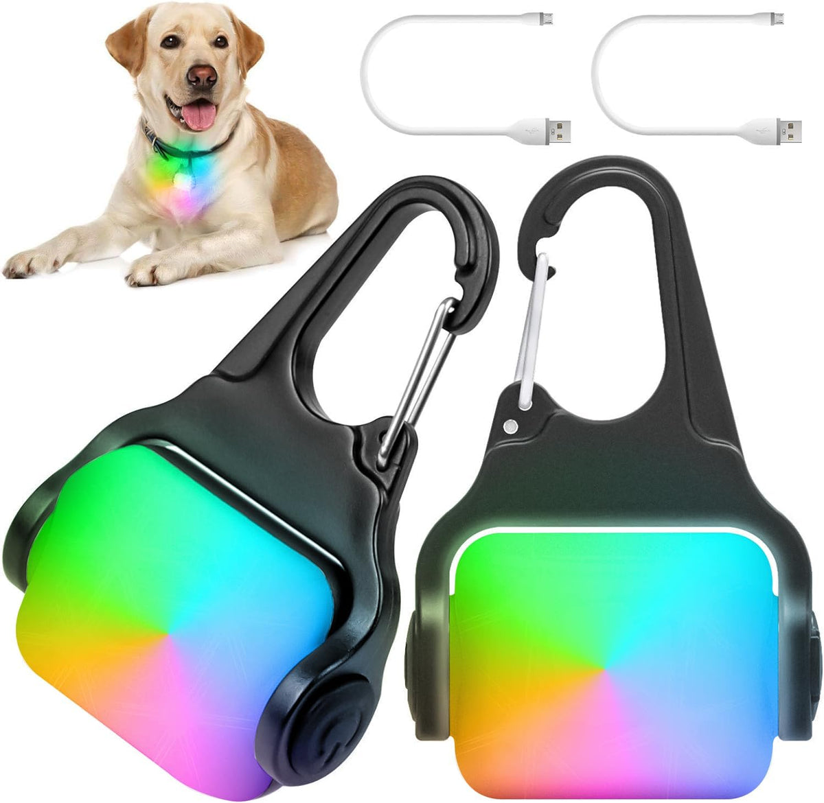 Dog Lights for Night Walking, Clip on Dog Collar Light - 3 Modes, USB-C Rechargeable, IP65 Waterproof, LED Safety Light for Running, Camping, Climbing, Bike - Image 9