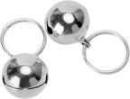 Premium chrome plated rust resistant dog collar bells close up