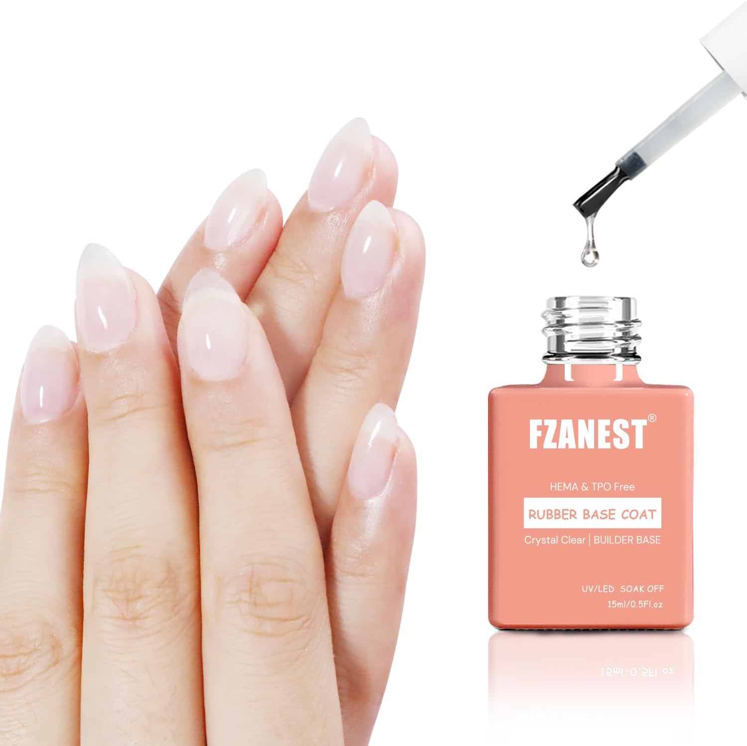 Fzanest Hema Free Rubber Base Builder Gel bottle front view