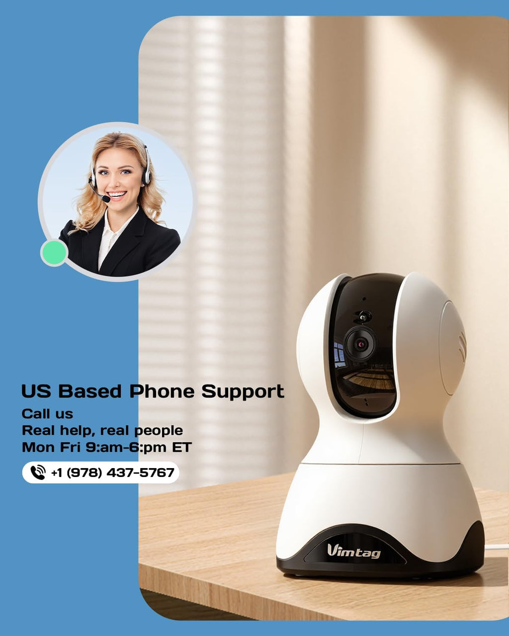 VIMTAG 2.5K 4MP Pan/Tilt Pet Camera Indoor with Phone App for Dog/Cat/Baby/Nanny/Home Security, Motion Tracking, Night Vision, 2-Way Audio, AI Detection, 5G/2.4GHz WiFi, Cloud & SD Card, Works w/Alexa - Image 11