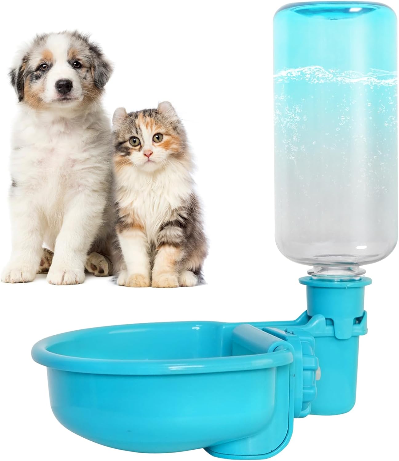 VANNON 16oz Pet Water Bottle, Gravity Dog Water Bowl Dispenser for Cage, Anti-Overflow Water Dispenser for Small Dogs, Cats, Rabbits and Other Small Animals, BPA Free, Grey - Image 14