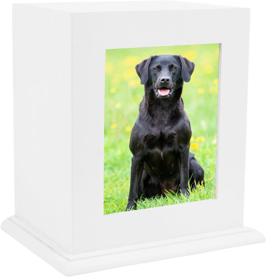 Pet Wood Memorial Urn for Ashes,Photo Frame Keepsake Box for Cats Dogs,Funerary Caskets Supplies Burly Wood Cremation Urns with Acrylic Glass Photo Protector for Pet Lovers - Image 12