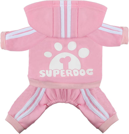 LONTEPET dog hoodie four legs jumpsuit front view