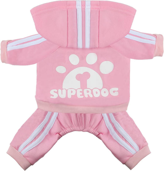 LONTEPET dog hoodie four legs jumpsuit front view