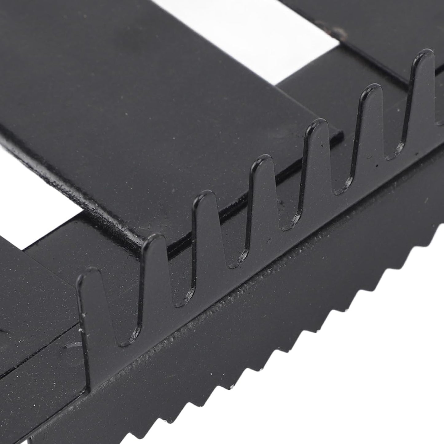 Premium iron and ABS cattle deshedding comb on a white background
