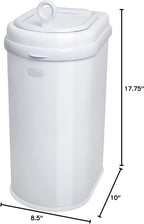 Ubbi Pet Waste Pail, Odor-Locking Cat Litter Disposal System, Stainless Steel Pet Waste Can with Safety Lock & Scoop, No Special Bags Required, White - Image 12