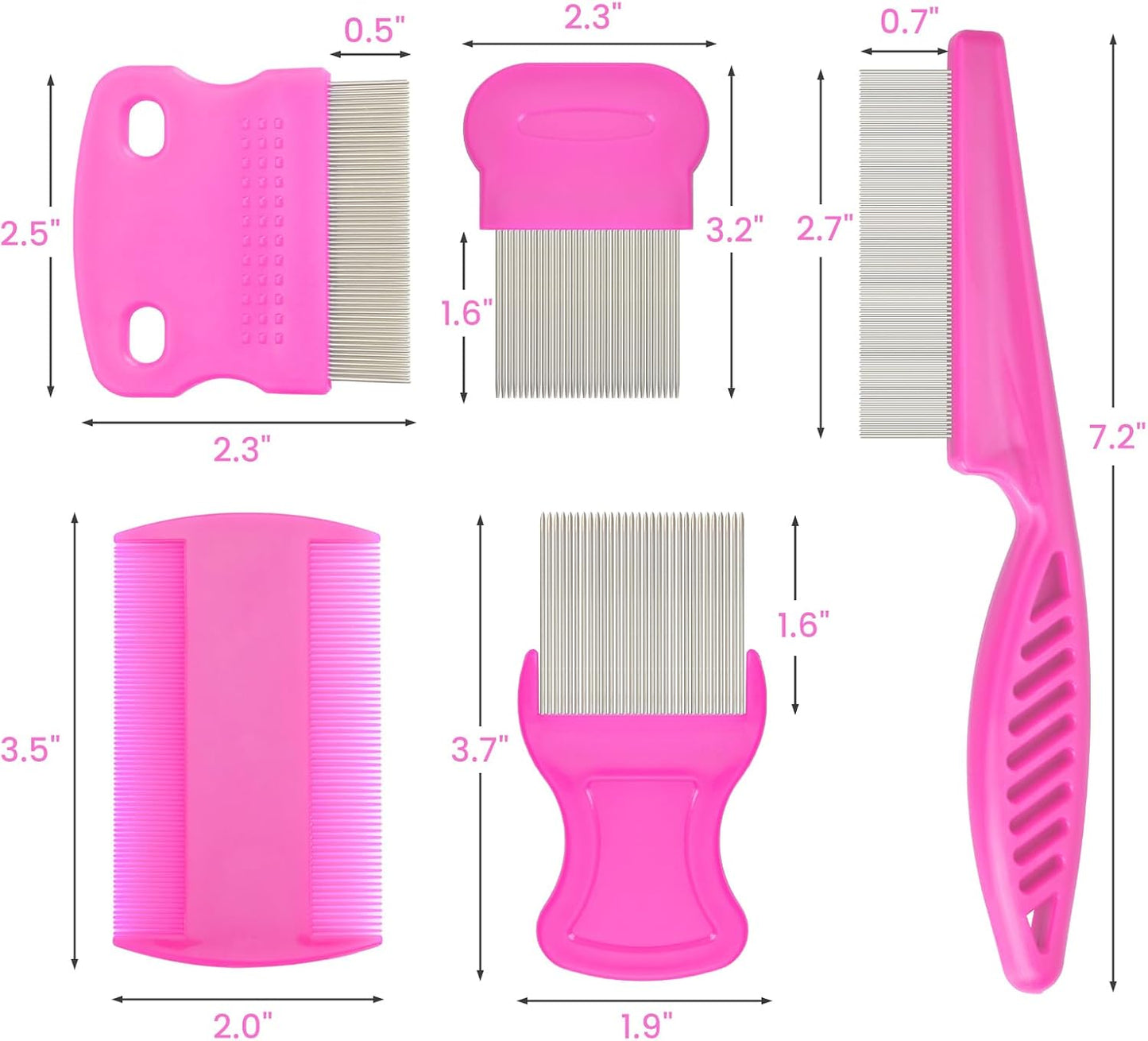 Caphont pet comb set for removal of dandruff and lice