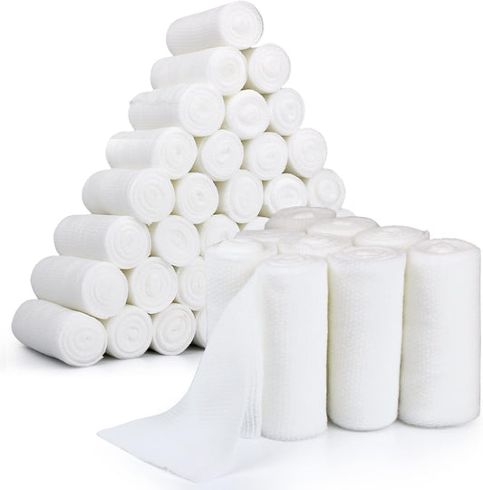 Affordtex Gauze Bandages thirty six pack front view of first aid rolls