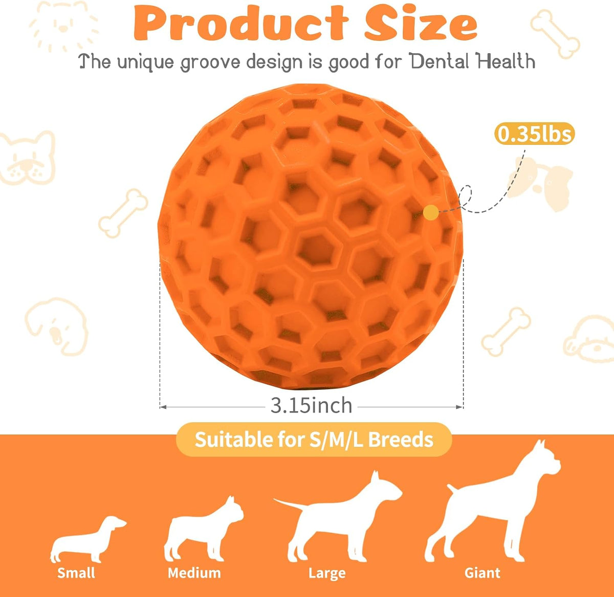 Hippih dog chew toy showing honeycomb texture design