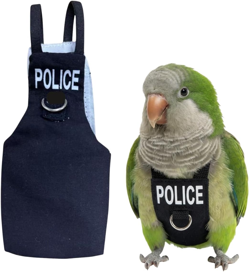 Bird Diaper Flight Suit, Cute Cosplay Parrot Clothes, Easy-to-Wear Washable Nappy, Durable Metal Ring Harness for Cockatiel, Conure, African Grey, Parakeet Outdoor Flying (with Leash,XXL) - Image 15