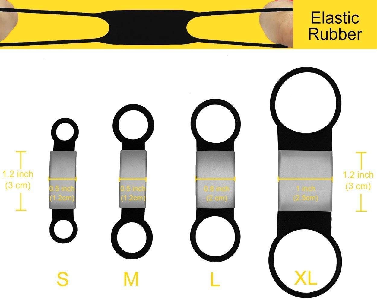 Demonstration of stretching the flexible rubber band over a pet collar for installation.