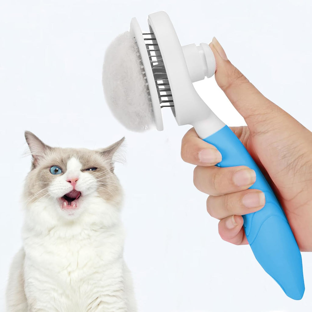 ItPlus cat brush with one click hair release button pressed