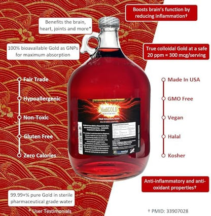 MediGOLD True Colloidal Gold Liquid Texture in Glass