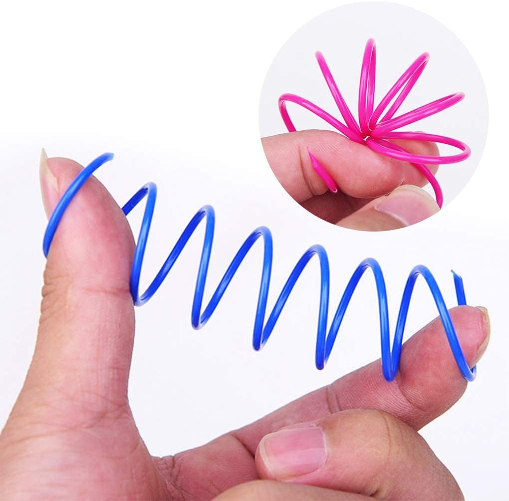 Close-up of thick 1.8mm flexible plastic spring coil texture
