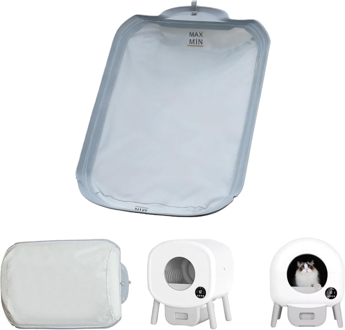 Checpurry fabric soft basin replacement liner front view showcasing grey waterproof fabric.