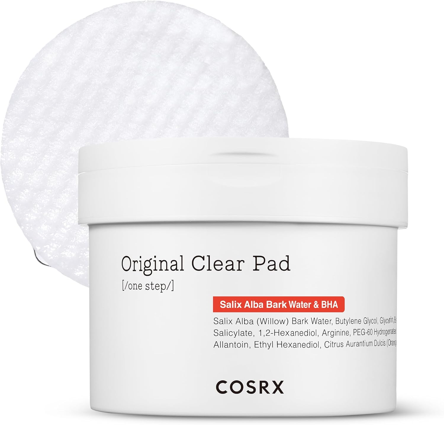 COSRX Official One Step Original Clear Pad container front view showing 70 sheets label