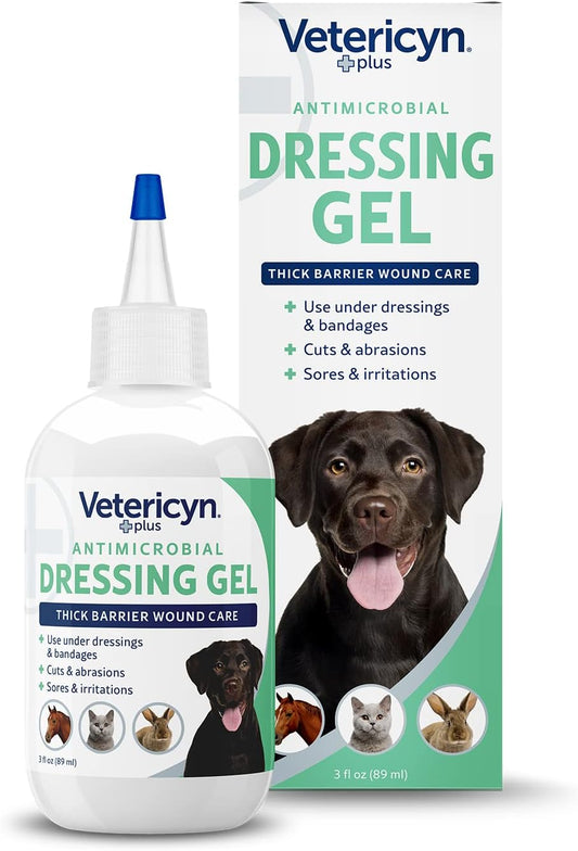 Vetericyn Plus Wound Dressing Gel for Animals 3 Ounces front view
