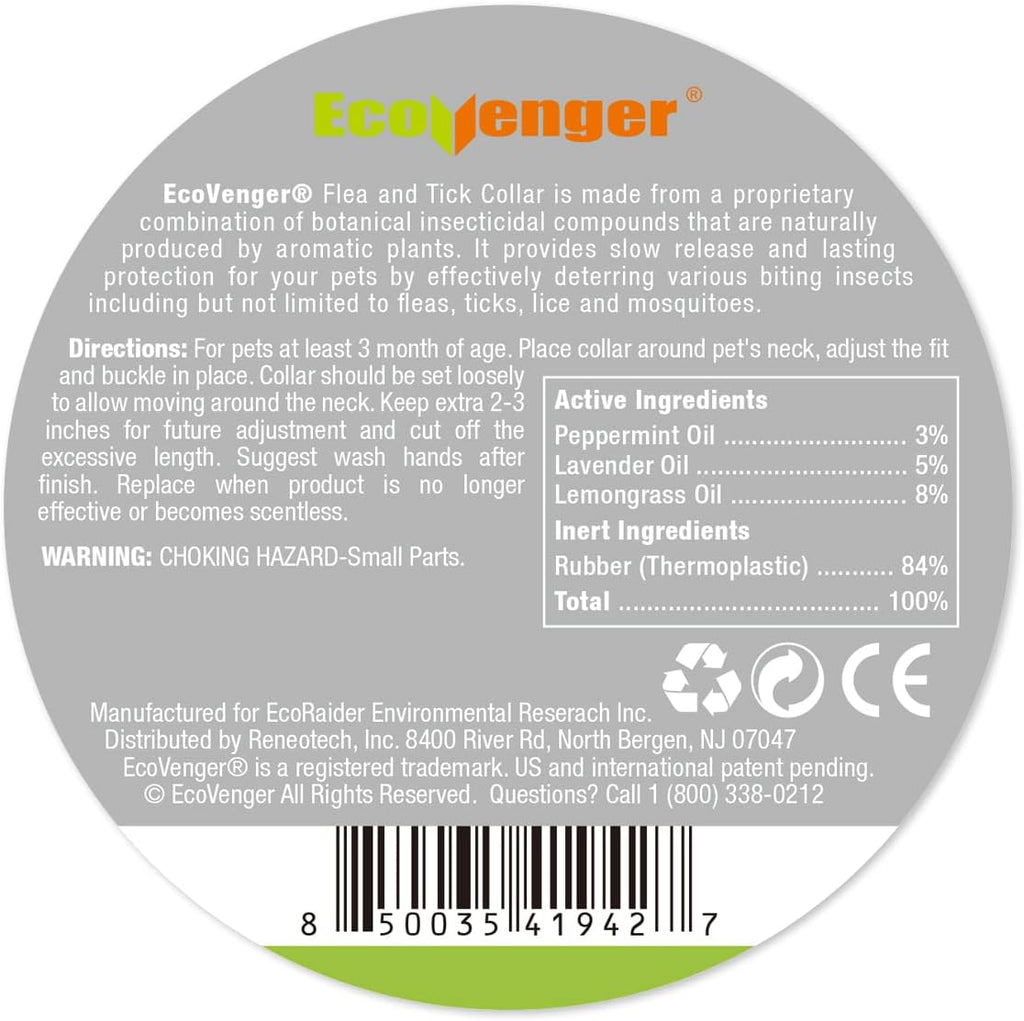EcoVenger Flea Collars for Dogs & Cats - Flea & Tick Repellent 2-Pack Green. Built-in Pant-Based Formula Strong Repellency Slow Release, Lasting Protection, Pleasant Aroma, Waterproof - Image 9