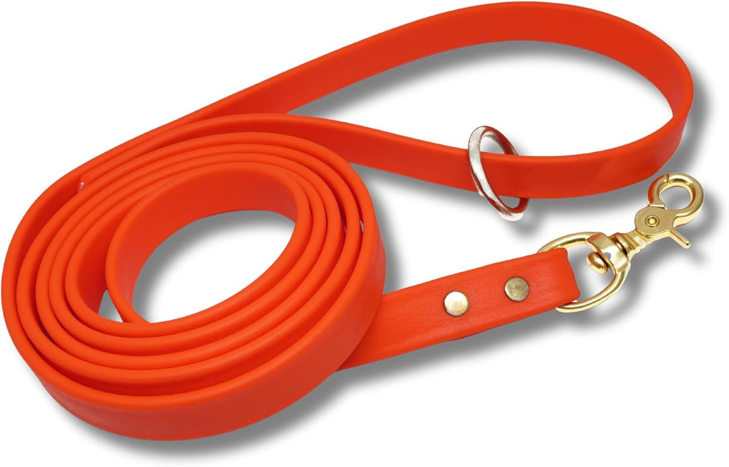 Jim Hodges premium Amish crafted Biothane dog leash back view of hardware stitching