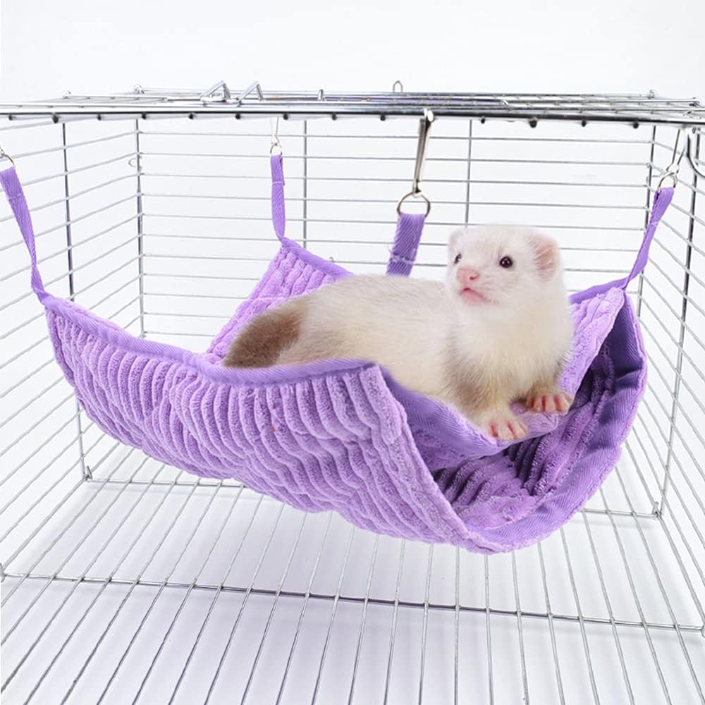 Woledoe ferret hammock front view showing purple double layer tunnel design.